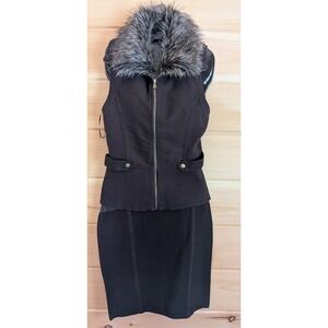 Cache Skirt Set M Faux Fur Collar Sweater Texture Indie Festival Mob Wife Event